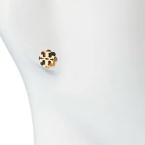 Tory Burch Signature Logo Flower Resin Stud Earrings thumbnail 8