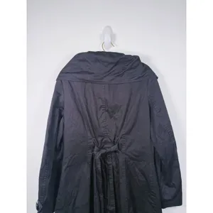 Louie Louie Double Breasted Belted Trench Coat Womens M Black Utility Scandi thumbnail 9