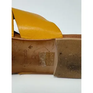 Pilcro Sandals Yellow Twisted Leather Slides Flat Pointed Toe Slip On 38 US 7.5 thumbnail 7