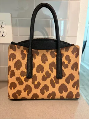 Kate Spade New York Medium Margaux Leopard Print Leather Satchel - Brown EUC thumbnail 5