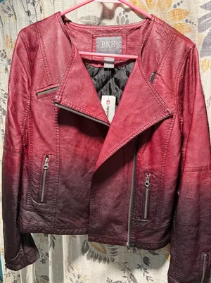 BKE Women's Burgundy Leather Jacket thumbnail 1