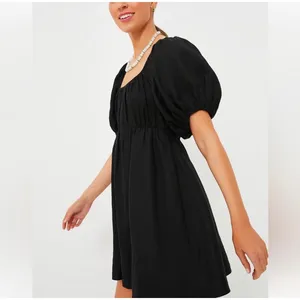 NEW Tuckernuck Pomander Place Black Ares Mini Puff Sleeve Dress Size Medium thumbnail 2