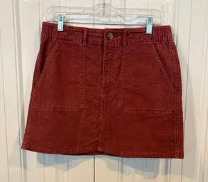 American Eagle super stretch corded rust mini skirt size 6 thumbnail 1