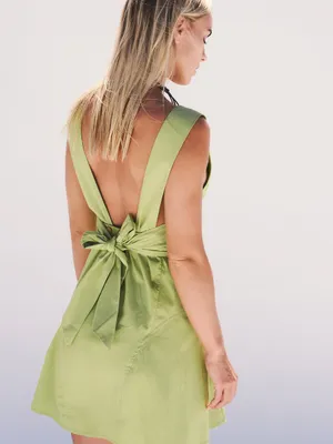 Free People NWT Eye-Catching Mini in green. Size large thumbnail 2