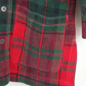 Vintage LL Bean USA Made Plaid Fleece Chore Jacket Ladies' Large thumbnail 9