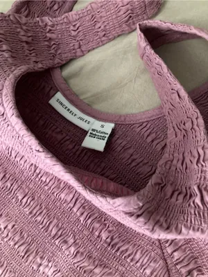 Sincerely Jules Dusty Mauve pink Smocked Tank Midi Dress 100% cotton thumbnail 4