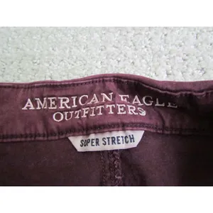 American Eagle Super Stretch Pants 12 Burgundy Skinny Maroon Slim‎ Fit 61607 thumbnail 4