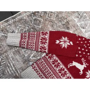 Fat Face UK Wool Blend Fair Isle Red Cream Reindeer Ski Resort Sweater Size 18 thumbnail 14