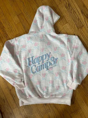 💙 Happy Camp3r Laced With Love Floral Bow Hoodie 💙 BRAND NEW— SOLD OUT thumbnail 1