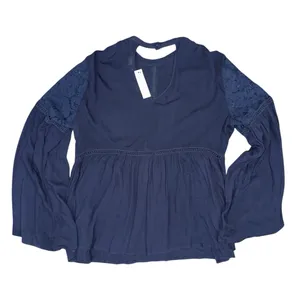 NWT Ariat Nita Top Sz XL Navy Blue Peplum Long Sleeve Open Back Bell Sleeve Boho thumbnail 3