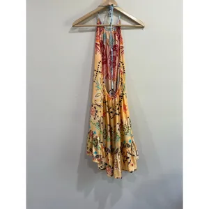 Sundress Boho Halter Mini Dress Resort‎ Vacation Beach Cover Up Festival M/L thumbnail 11