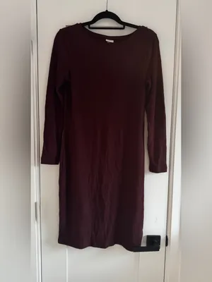 Target A New Day NWT Burgundy Ribbed Long Sleeve Knit Dress M thumbnail 2