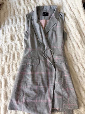 Bershka plaid trench vest thumbnail 1