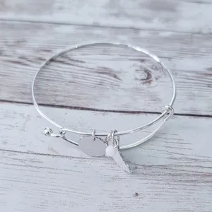"I Will Rise" Silver Tone Charm Bracelet thumbnail 4