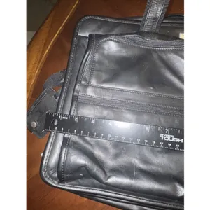 U.S. Luggage New York, Black Leather Expandable Briefcase/ Laptop Bag Travel thumbnail 6