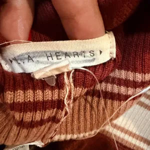 L. A Hearts Striped Brown and‎ Cream Flare Pants thumbnail 2
