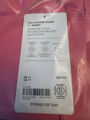 New Athleta XS Salutation Stash 7" Short X-Small Cerise Pink thumbnail 8