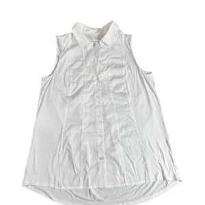 Calvin Klein White Sleeveless Button Front Collared Top Blouse Size Medium NWT thumbnail 3