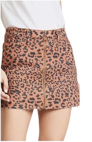 We the free‎ animal print denim skirt 31 thumbnail 1