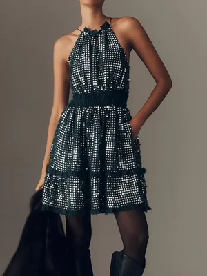 Anthropologie Somerset Shine Mini Halter Dress thumbnail 2