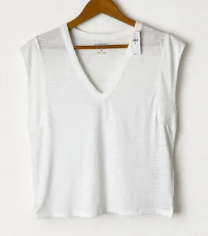 Banana Republic Cozy Slub V Neck Tee Women XS White NWT Short Sleeve Preppy thumbnail 1