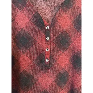 Maurices Super Soft Ribbed Fabric Tank Top Sx XXL plaid print‎ button thumbnail 2