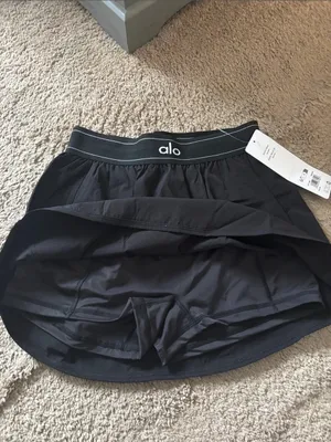 Alo black tennis skirt with built in shorts thumbnail 3