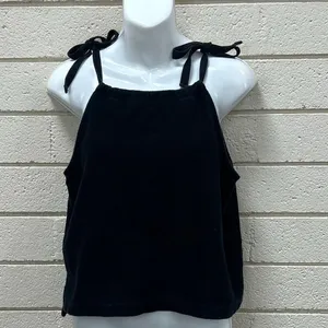 Madewell Tempo Tie Shoulder Black Tank size M thumbnail 5