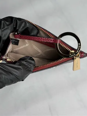 Michael Kors Mercer Leather Coin Purse Wristlet Wallet Brandy Burgundy thumbnail 5