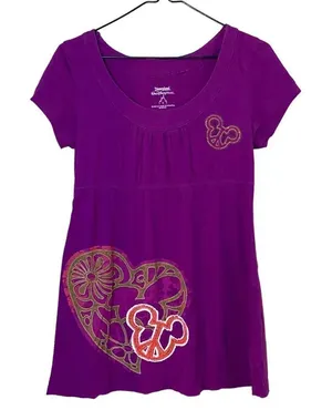Disneyland Resort Micky Mouse Yoga Embroidered Peace Top Size Small thumbnail 1