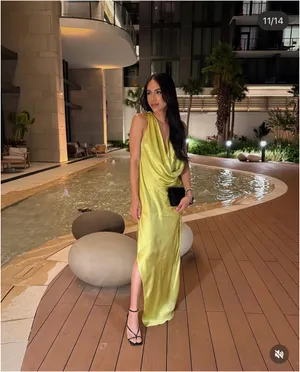 Zara maxi dress zwcollection satin flowy Sleeveless Lime evening party wedding thumbnail 3