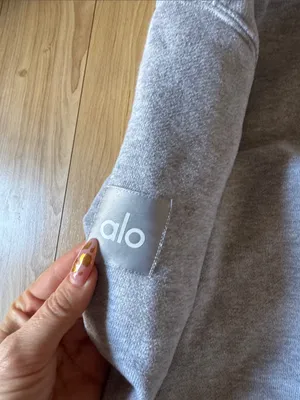 ALO Yoga Light Gray Cozy Hoodie thumbnail 4