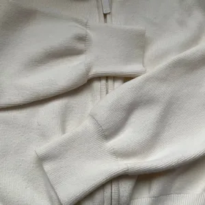 Alo Yoga Scholar Knit Cropped Full Zip Jacket Ivory XS thumbnail 4