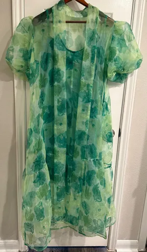 Green Organza Poofy Dress thumbnail 4