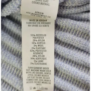 Aerie Off Shoulder Womens Light Blue Ribbed Slim Coquette Softgirl Sweater Large thumbnail 5