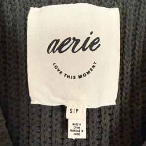 Aerie Sugar Rush Chenille Sweater V-Neck Collared Oversized Size Small thumbnail 4