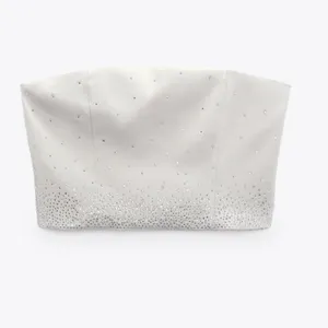 Zara SALE ‼️ NWT RHINESTONE SATIN EFFECT STRAPLESS TOP thumbnail 7