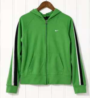 Vintage Y2K Nike Womens XL 16-18 Green Hooded Track Jacket Full Zip Striped thumbnail 1