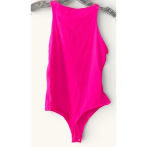 SKIMS Fits Everybody Bodysuit Neon Orchid‎ Pink High Neck Womens M NWT thumbnail 2