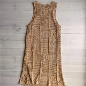 Zara Beige Crochet Dress Size S thumbnail 4