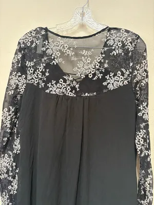 Maurices Whimsigoth Black Lace Tunic Dress L Witchy Boho Romantic thumbnail 8