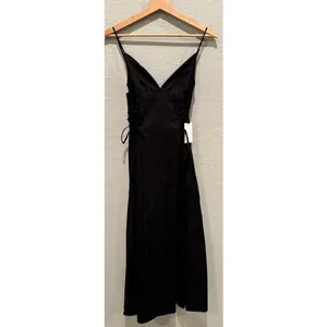 NWT ASTR the Label Lace-Up Cotton Poplin Midi Dress Size Small thumbnail 12