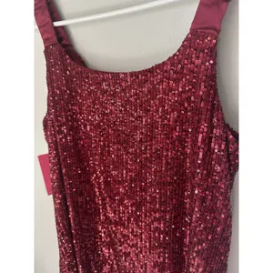 NWT Vince Camuto Small Womens Sequin Tank Top Red Lined V-Neck Party thumbnail 16