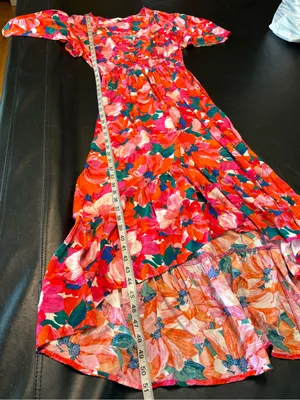 Abel the Label floral print dress with smocked waist and a high-low hem size M thumbnail 11
