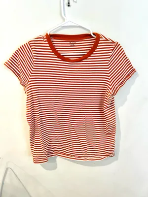 Madewell Orange Striped Top thumbnail 2