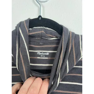 Madewell Women's Striped Turtle Neck Tee Shirt Sz L‎ thumbnail 2