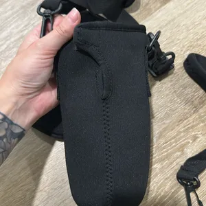 Black water bottle carrier with phone/ wallet carrier attachment thumbnail 3