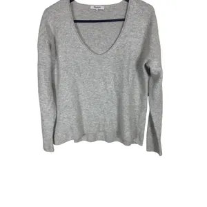 Madewell Womens Heather Gray Merino Wool Alpaca Blend V-Neck Sweater Large thumbnail 3