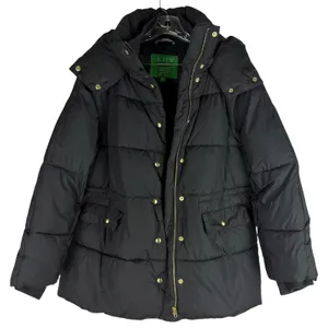 J. Crew New Chateau Puffer Coat Water Resistant Black Size M thumbnail 6