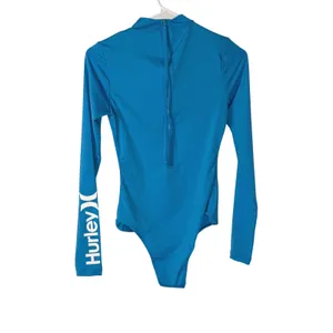 NWT Hurley Womens OAO Long Sleeve Retro Surf‎ One Piece Swimsuit Blue Small thumbnail 6